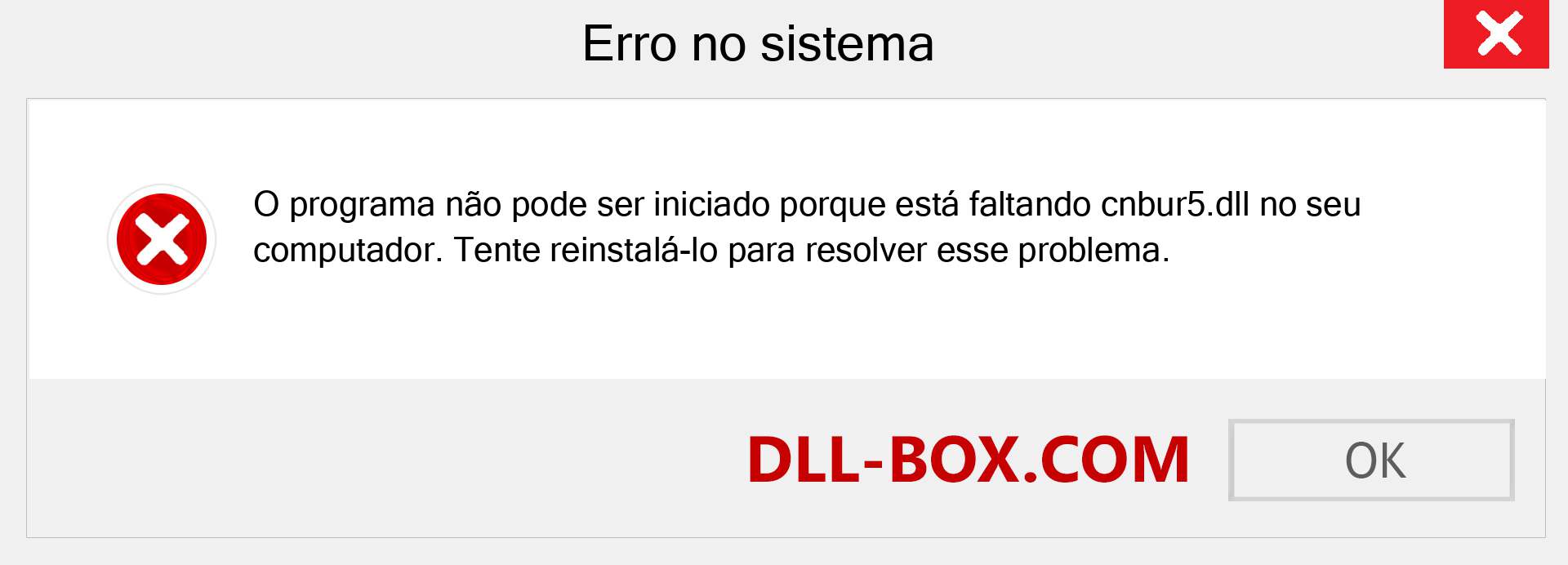 Arquivo cnbur5.dll ausente ?. Download para Windows 7, 8, 10 - Correção de erro ausente cnbur5 dll no Windows, fotos, imagens